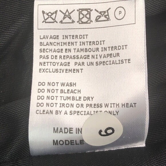 Maje Moto Jacket size 2 Leather Sleeve Silver Metallic Black Remeur Wool tweed - Picture 10 of 10